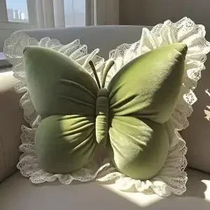 Princess Butterfly Office Pillow Ruffle Lace Living Room Bedroom Sofa Cushion Room Decor Plush Pillow Car Seat Companion Pillows