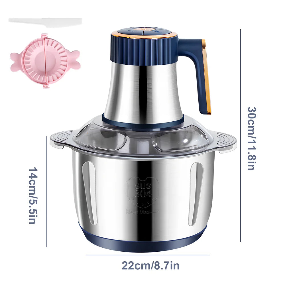 5L Electric Meat Grinders Food Crusher Stainless Steel Multifunctional Vegetable Slicer Processor Chopper Kitchen Appliances