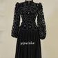 Fashion Chiffon Handmade Flower Beading Straight High Collar Long Dresses Bespoke Occasion Dresses Retro