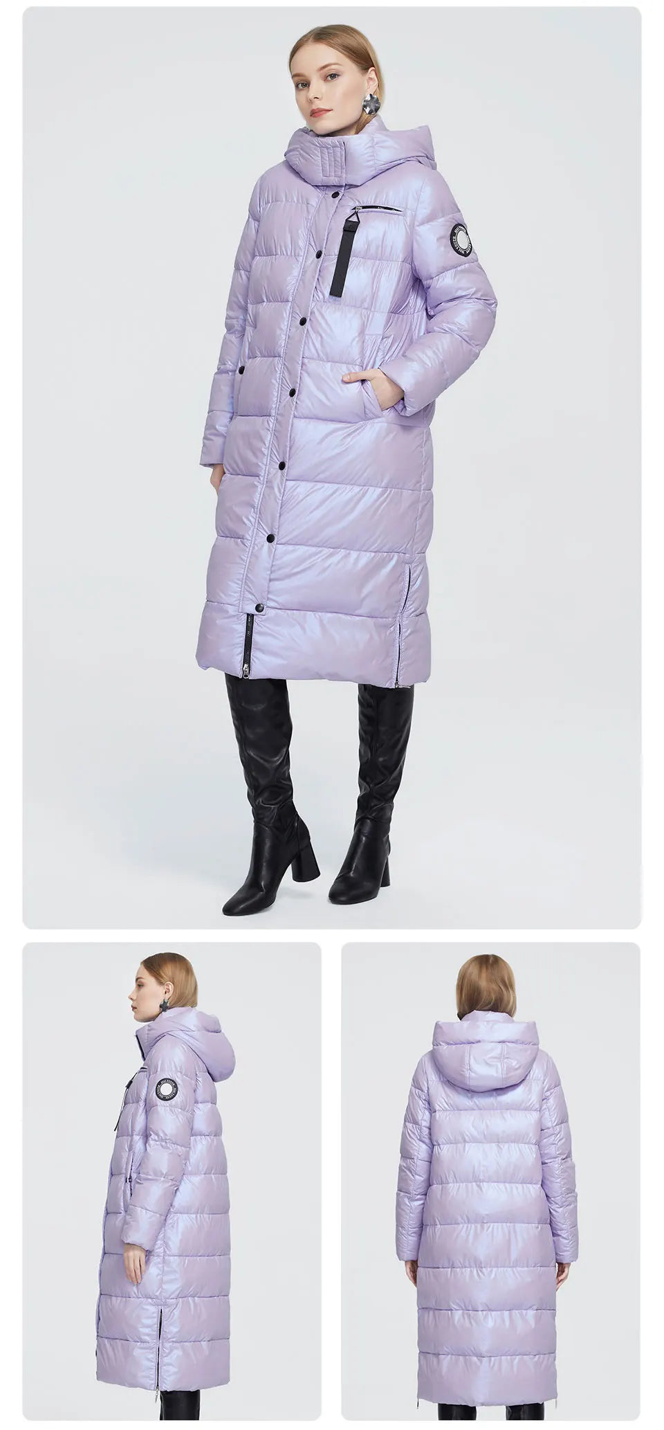 Astrid Winter Women's coat women parka long warm Bright fabric fashion Jacket hooded large sizes trendy female clothing 9510