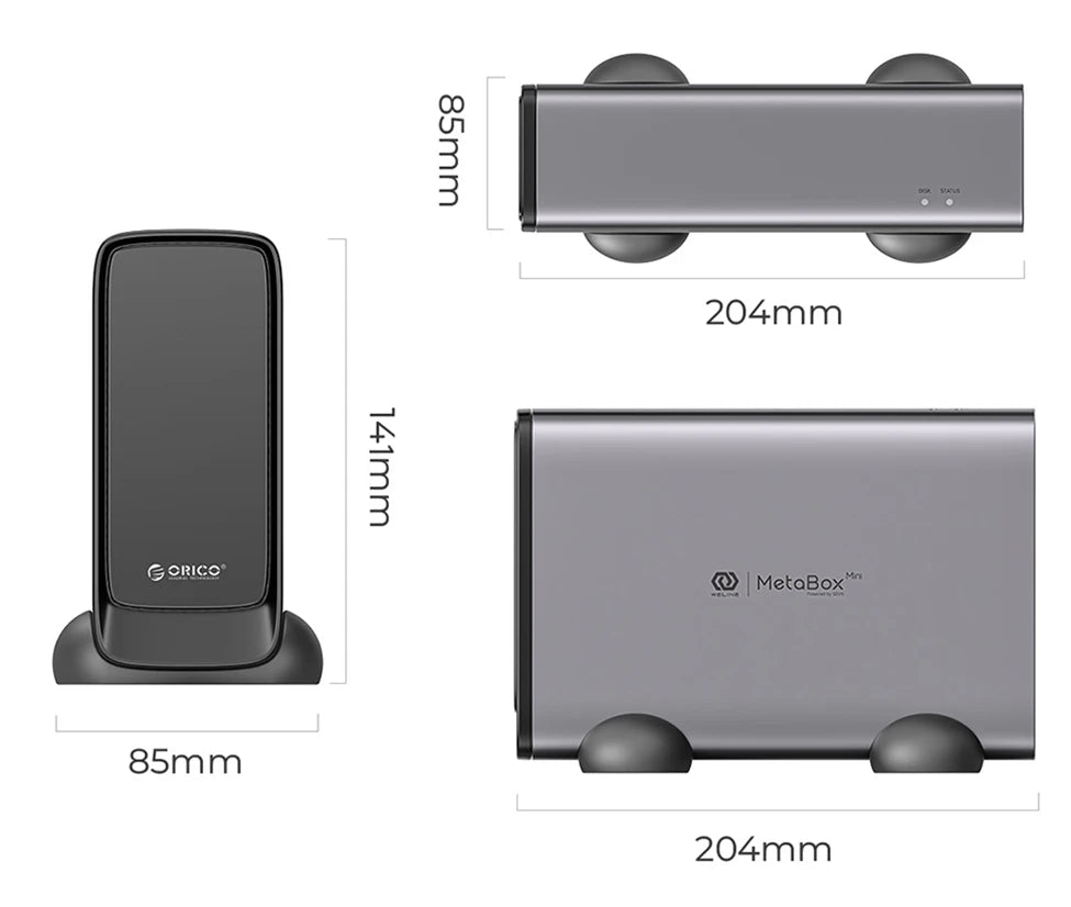 ORICO Personal Cloud NAS Storage SDVN 3.5"Data Securit Network Attached Storage with Automatic Cooling Fan Remote Access MetaBox
