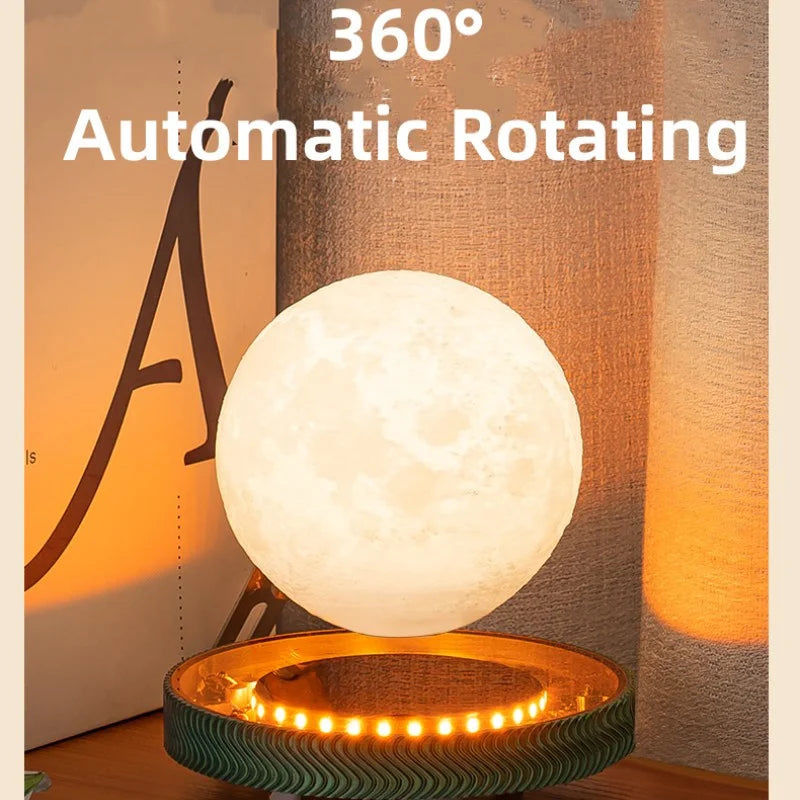 Magnetic Levitating Bulb Saturn Moon Lamp Levitating Rotating Table Lamp Creative Office Home Decoration Unique Gifts