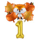 6Pcs Autumn Forest Animals Kids Birthday Party Decoration Squirrel Pine Cone Foil Balloon With 0-9 Number Ball Thanksgiving Gift