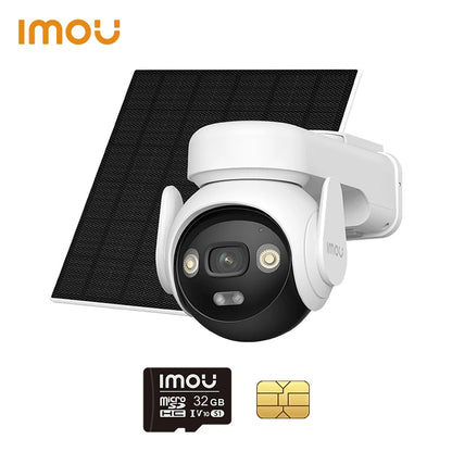 IMOU AOV PT Pro 5MP With Solar Panel 360° PTZ Outdoor Security Camera 4G LTE Wifi Aurora Color Night Vision Auto Track IP Camera