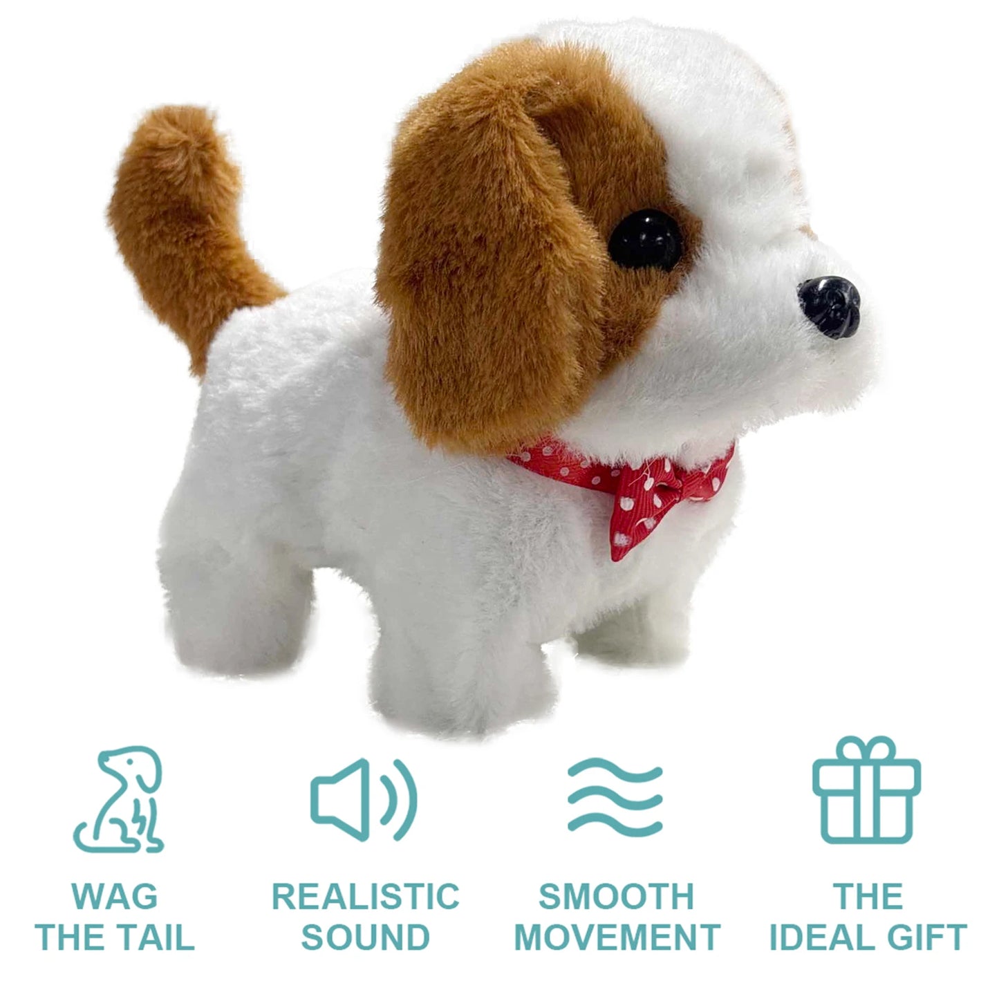 2026 New Cute Plush Robot Puppy Interactive Walking Simulated Puppy Barking Tail Wagging Puppy Plush Toy Chilren without Battery
