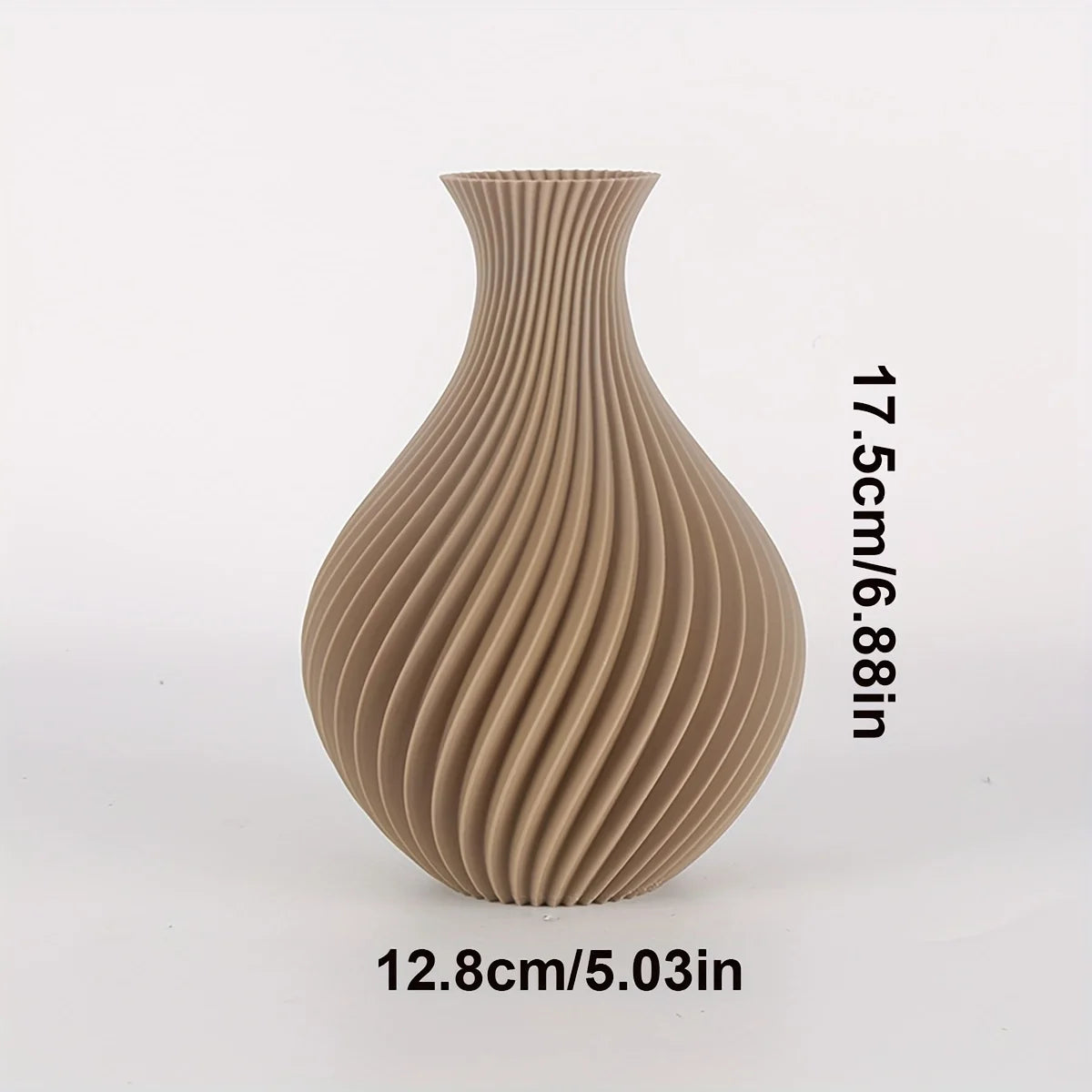 3D Printed Art Vase with Retro Textured Design - High-Quality Plastic, Durable and Resistant