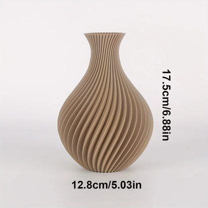 3D Printed Art Vase with Retro Textured Design - High-Quality Plastic, Durable and Resistant