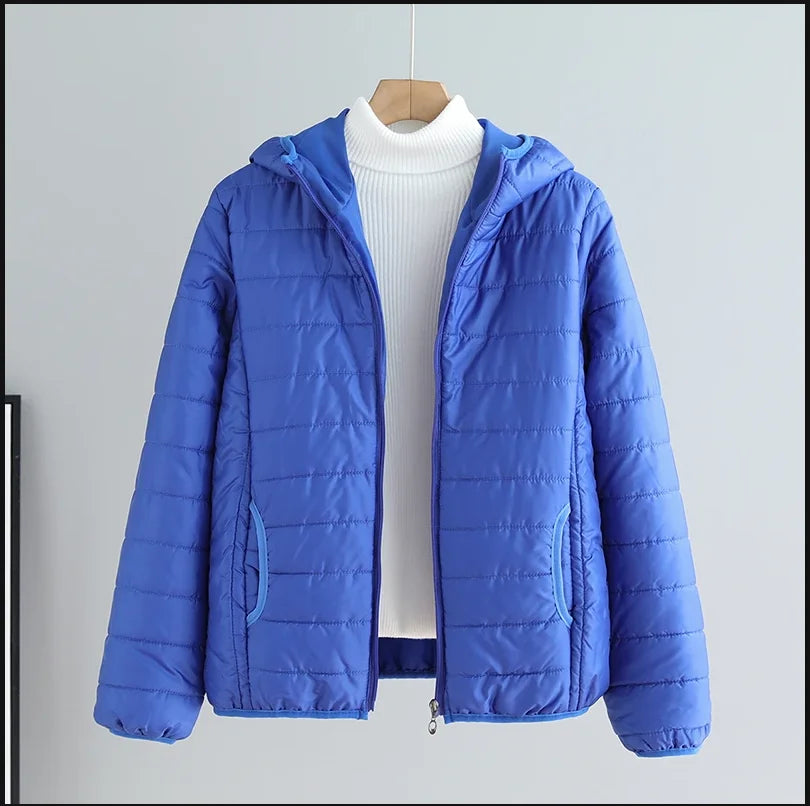Lightweight Cotton-Padded Jacket For Women 2025 New Winter Cotton Coat Thin Loose Short Women Hooded Parkas Coat Women Outwear