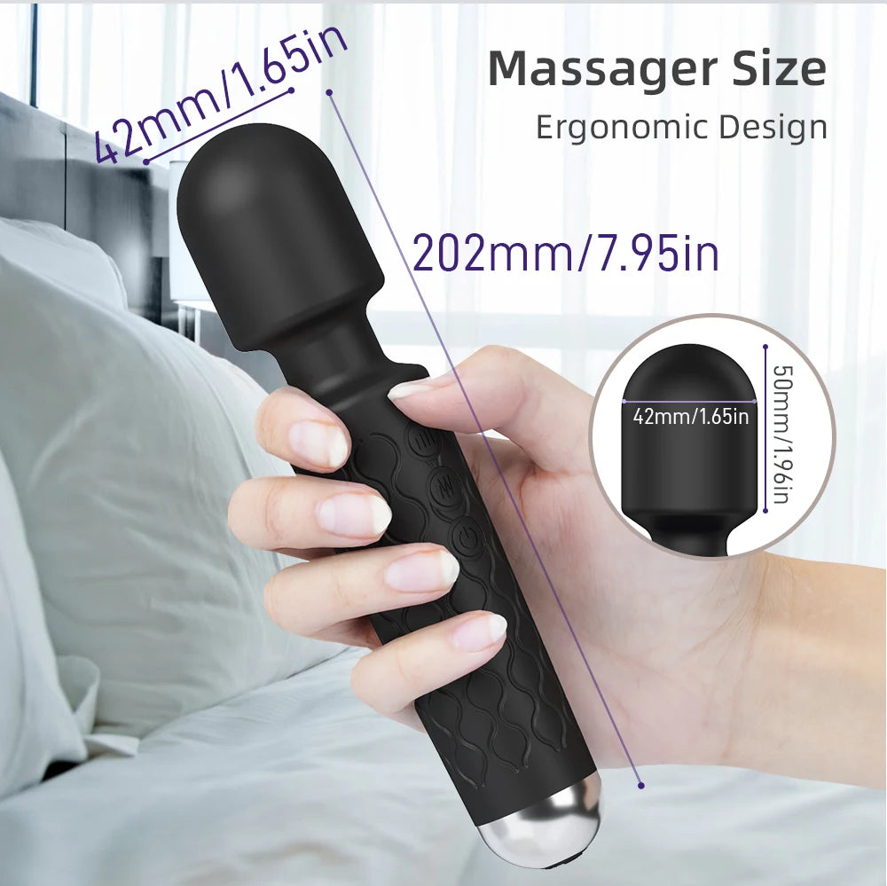 USB Rechargeable Powerful Clitoris Vibrator AV G-Spot Massager Sexual Wellness Erotic Adult Toy for Women