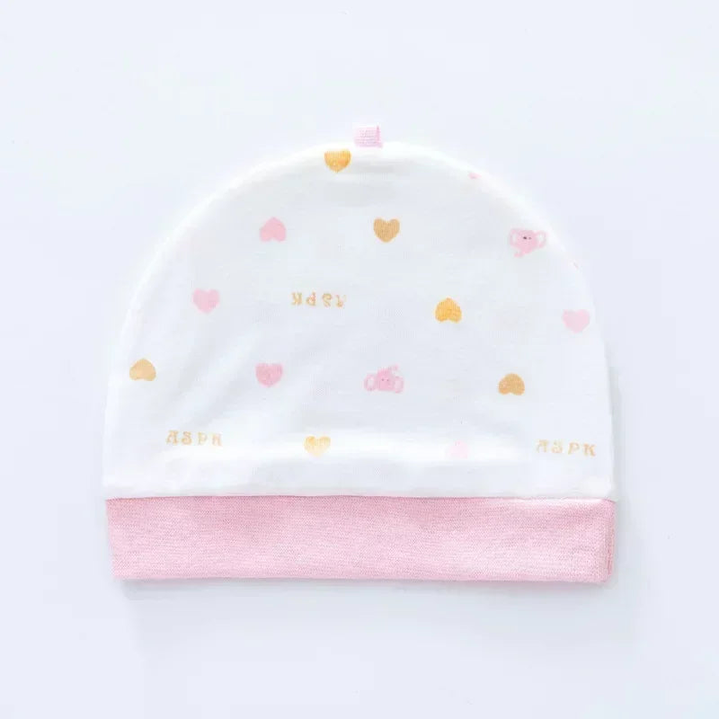 Newborn Cotton Soft Hat Baby Pure Cotton Cartoon Cap Infant 0-3 Months Windproof Spring Hat Kids Cap Newborn Accessories