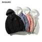 Women Casual All-match Long Sleeve Single Breasted Simple Hooded Parkas 2023 Winter Fake Two Piece Warm Jacket Solid Coat