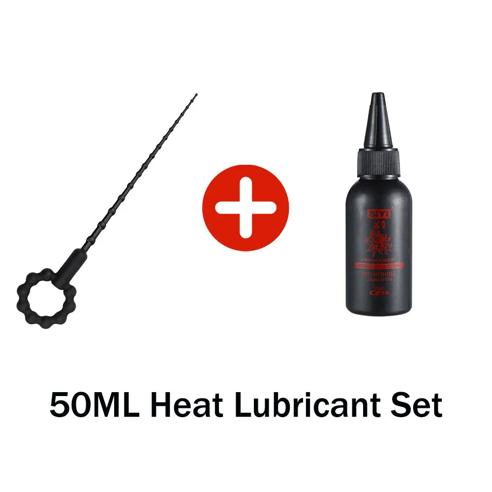 Silicone Vibrating Urethral Sound for Intense Stimulation, Electric Prostate Massager Toy, Soft & Flexible Beaded Design