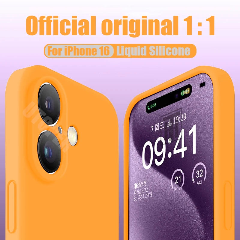New 17 Series Official Silicone Soft Case for iPhone 17 Air 16 15 14 13 12 11 Pro Max Plus Solid Color Protect Shockproof Cover