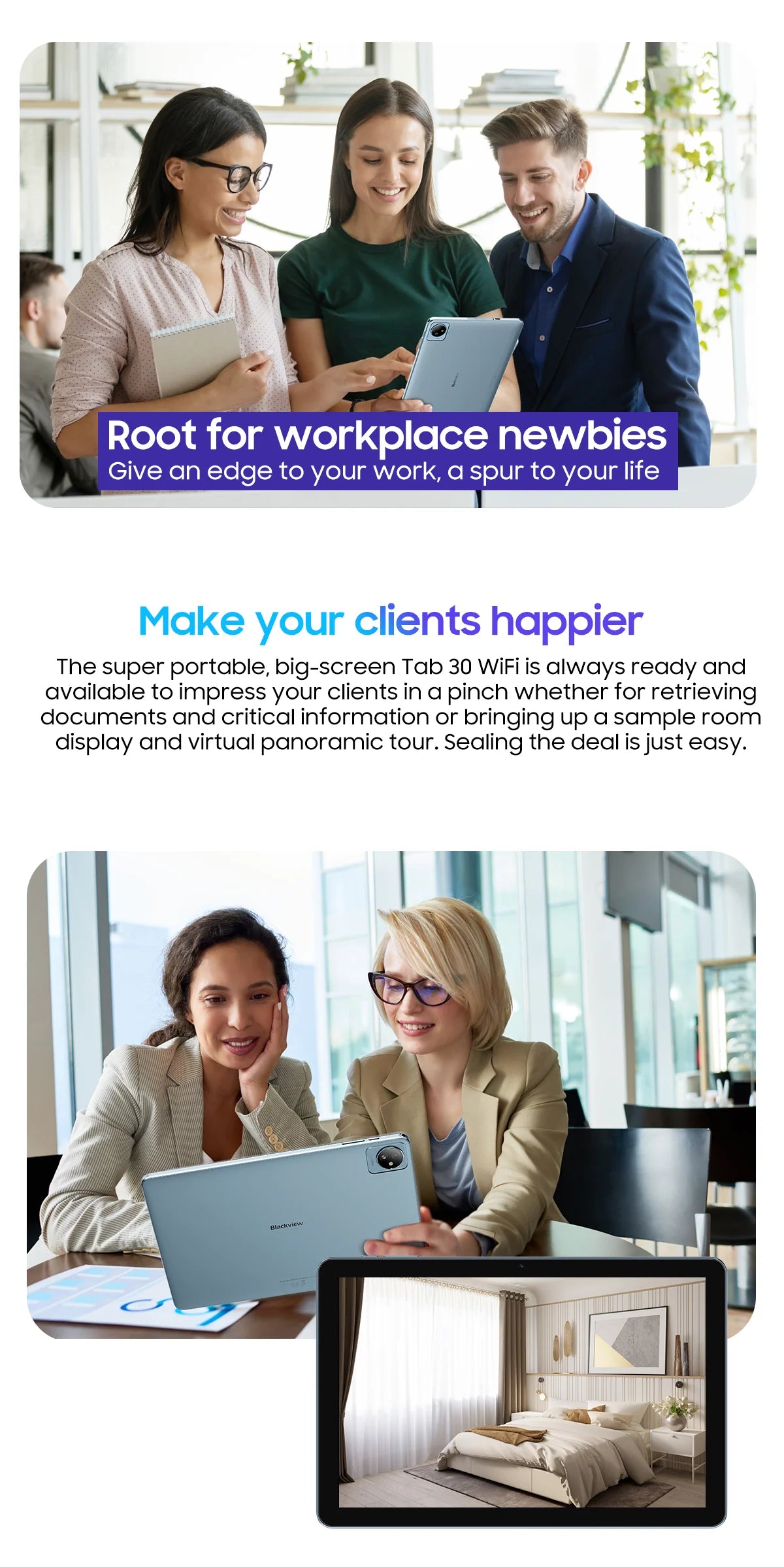 Blackview Tab 30 WIFI Tablet PC 10.1'' 800*1280 HD+IPS Display, Android 13 2GB+64GB,  2.4G/ 5G WIFI 6 Tablet With Dual Speakers