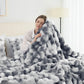 1pc Faux Rabbit Fleece Blanket - Ultra Soft, Warm, and Cozy Throw for Bedroom, Guest Room, Living Room,2.5KG