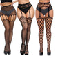 3 Pcs Pantyhose Fishnet Sexy Thigh-High Stockings Suspender Stockings for Women Garter Belt Stockings Hollow Out Pattern Tights