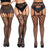 3 Pcs Pantyhose Fishnet Sexy Thigh-High Stockings Suspender Stockings for Women Garter Belt Stockings Hollow Out Pattern Tights