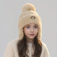 Kids Winter Hat with Ear Flaps Hat with Furry Pom-Pom & Plush Lining - Soft Warm Beanie for Boys & Girls for & 4-10 Y