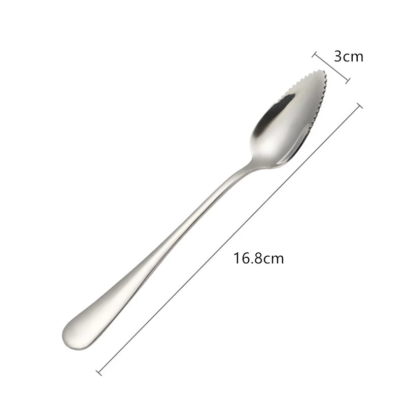304 Stainless Steel Kiwi Mango Spoon Multifunctional Serrated Edge Fruit Scraping Mud Cutting Utensils Kitchen Accessories Tool
