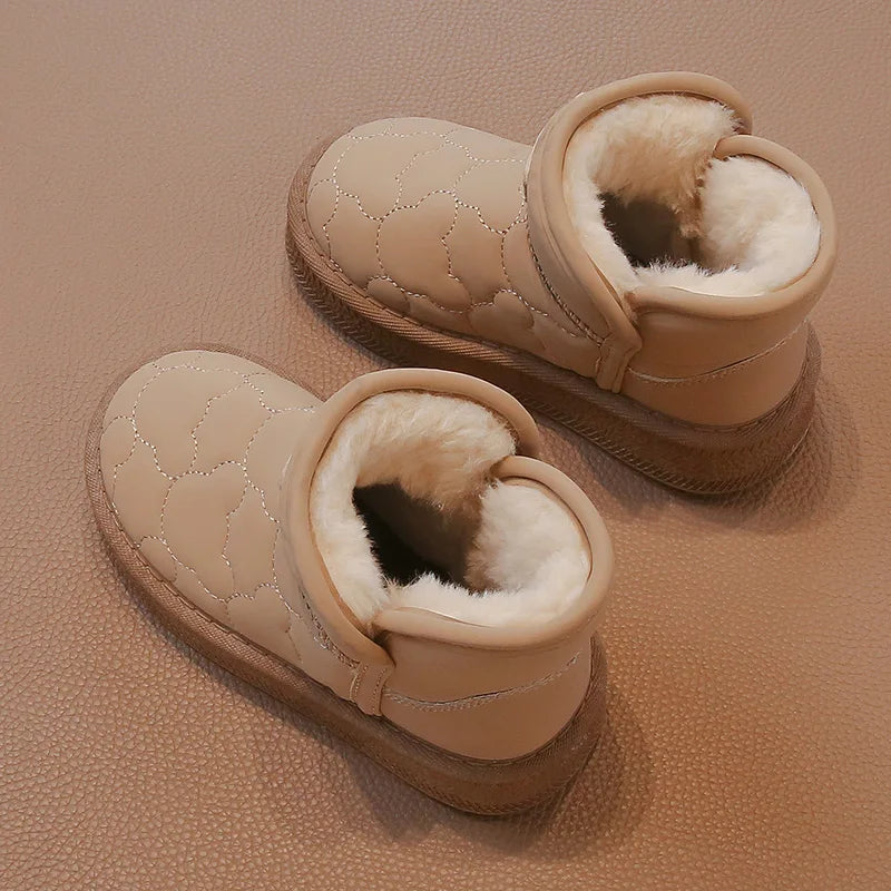 Children's Snow Boots 3-18 Years Old White Waterproof Non-slip Boys Girls Cotton Shoes Winter Soft Non-slip Kids Short Boots