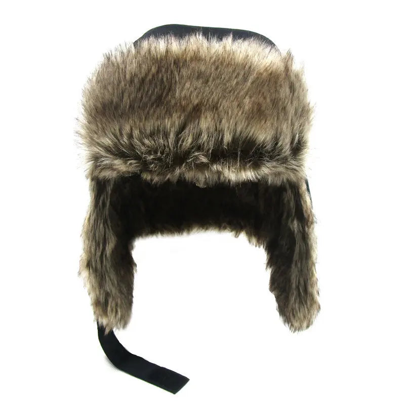 Winter Children Fur Keep Warm Hats Cartoon Dinosaur Pattern Ushanka Caps for 1-10 Years Boys Girls Windproof Soft Skiing Hat