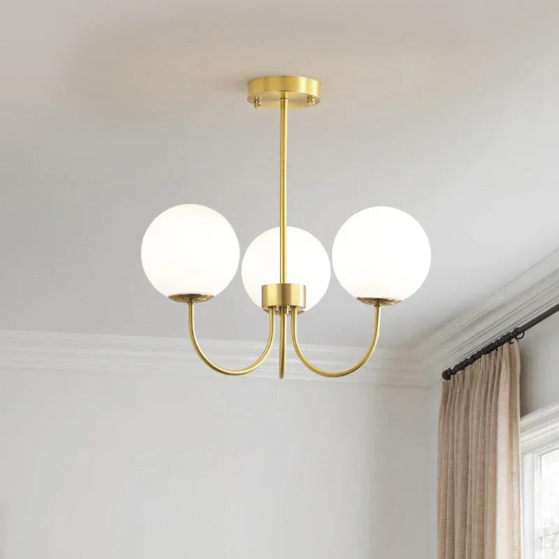 Modern luxury chandeliers E27 Bulb glass ball chandelier minimalism suspension design Living Room kitchen island pendant light