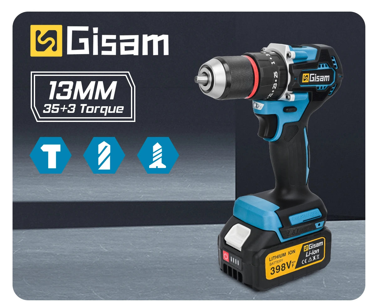 Gisam Brushless Power Tools Sets Electric Impact Wrench Electirc Drill Angle Grinder Electric Hammer For Makita 18v Battery Pins