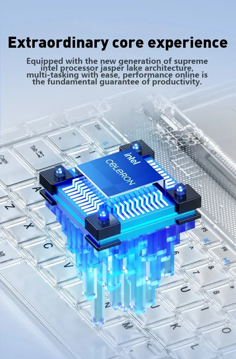 LENO 14.1" Ultra Slim Laptop Windows11 16GB RAM 2TB SSD Intel N3700 Notebook Gamer 1920*1080 Display Office Study Computer PC