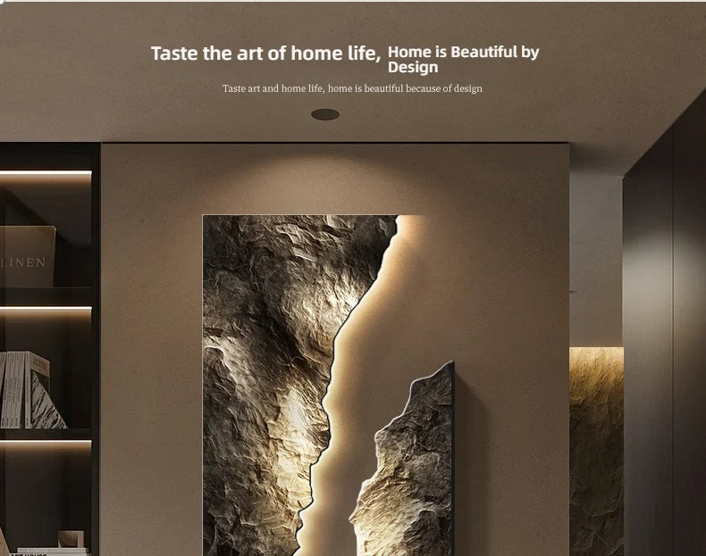 Light Luxury Entrance Decoration Mural Light Abstract Sandstone Texture Hanging Painting Atmospheric 2025 New High-End Corridor