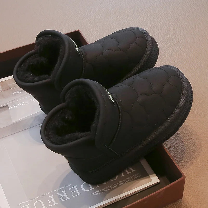 Children's Snow Boots 3-18 Years Old White Waterproof Non-slip Boys Girls Cotton Shoes Winter Soft Non-slip Kids Short Boots