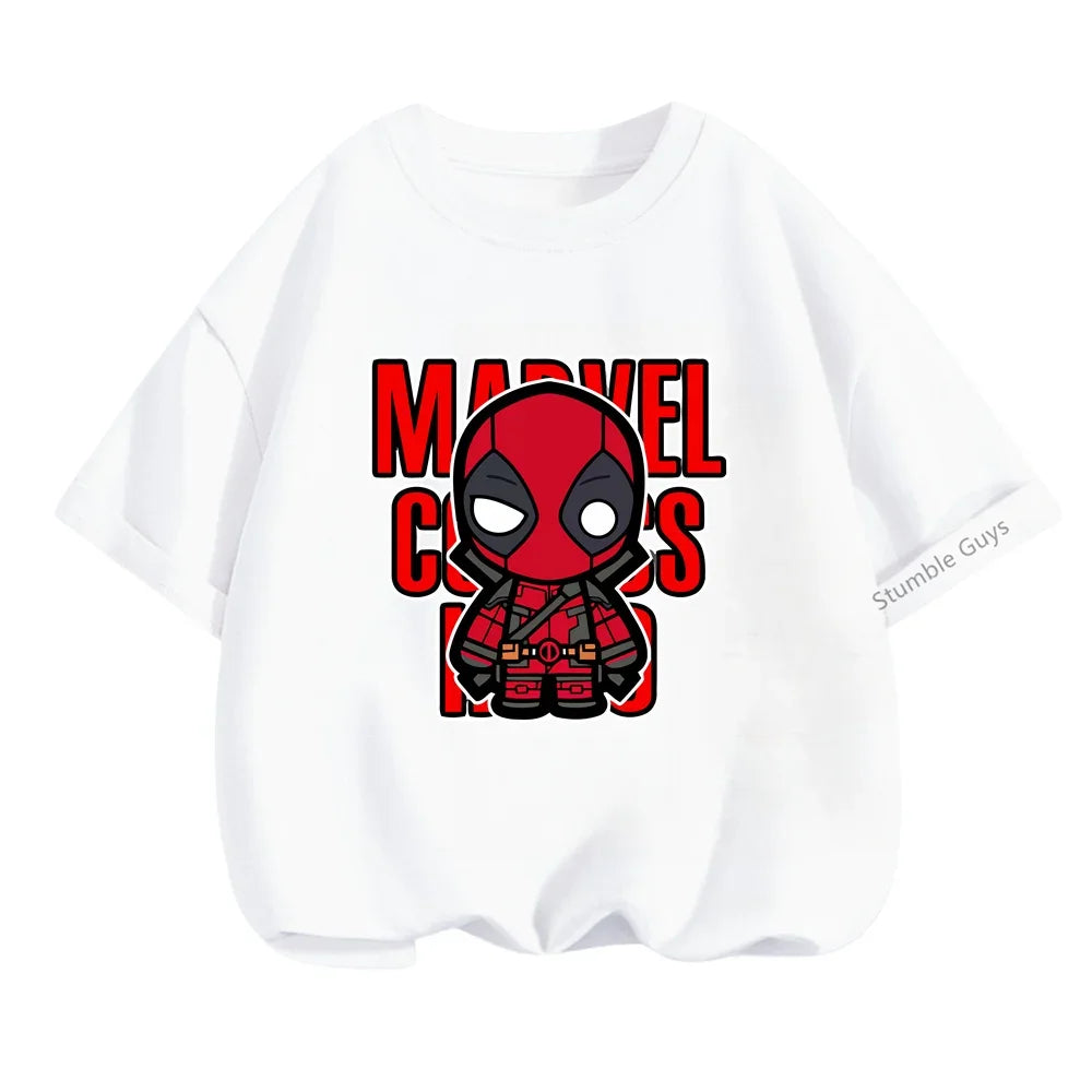 Superhero Iron Man Tshirt Kids 3 -14 Years Old Boys Clothes Top Tees The Avengers Baby Clothes Girls  T-shirts Teen Clothes