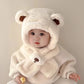 Baby Hat Autumn And Winter Boys' And Girls' Scarves In One Teddy Bear Plush Hat Winter Children's Plush Thickened Windproof Hat