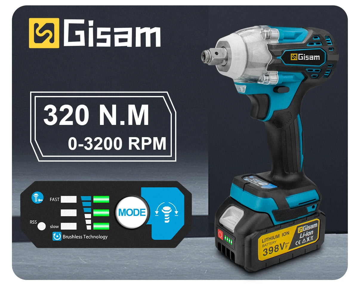 Gisam Brushless Power Tools Sets Electric Impact Wrench Electirc Drill Angle Grinder Electric Hammer For Makita 18v Battery Pins
