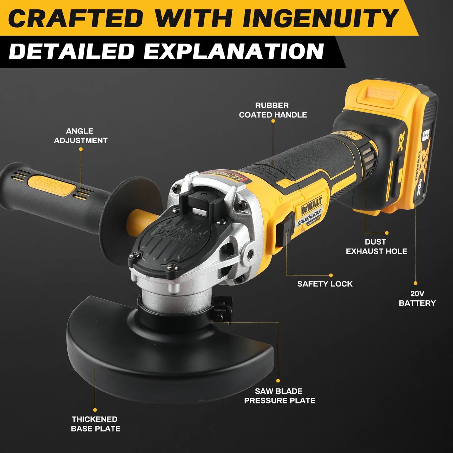 Dewalt DCG405NT 125MM amoladora angular sin escobillas inalámbrica 9000RPM máquina cortadora pulidora para baterías de litio