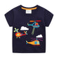 Jumping Meters 2-7T New Arrival Striped Cars Baby Girls Tees Cotton Summer Toddler Clothes Kids Tops Children's Tshirts
