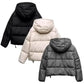 TAOP&ZA Autumn Winter New Casual Warm Cotton Jacket Short Hooded Coat Female Fashionable Long Sleeve Clothing from China