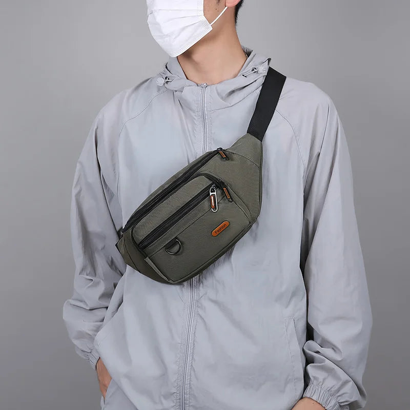 Waterproof Men's Waist Pack Fanny Pack with Adjustable Strap for Travel Sports Running - Quick-Access Outdoor Waist Bag