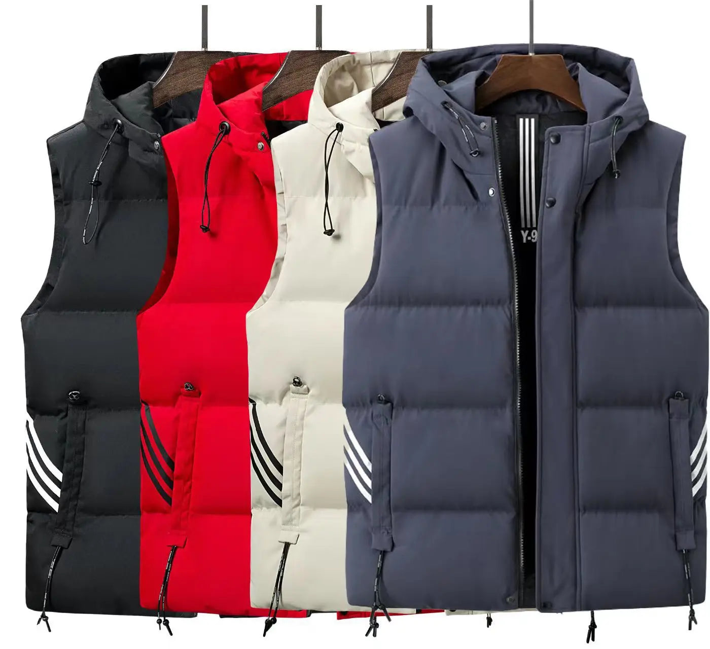 Waistcoat for men spring and autumn waistcoat for Korean men fashion slim handsome vest warm down cotton vest with hat