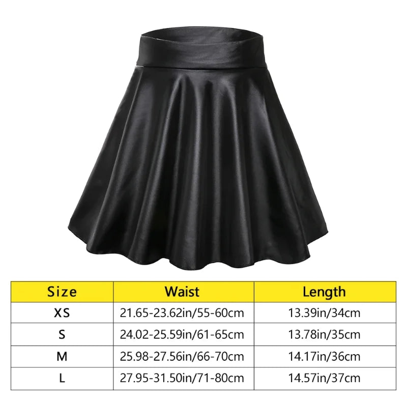 High Waist Faux Leather Textured Half Skirt For Women Versatile And Basic A-Line Skirt Umbrella Skirt Sexy And Slim Mini Skirt