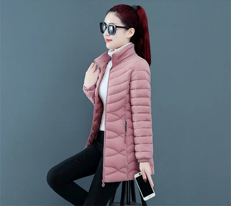 New Women Cotton Coat Autumn Winter Jacket Coat Middle-Aged Elderly Mothers Padded Hooded Keep Warm Down Cotton Overcoat Parkers