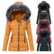 Women Parkas Jacket Cotton Coat Winter Thick Fur Collar Hooded Windproof Padded Jackets Outerwear Zipper Overcoat Office Lady