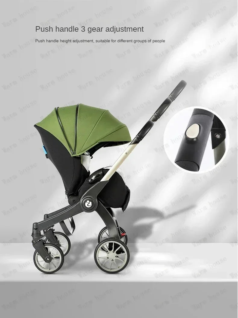Baby Stroller, Multifunctional Stroller Foldable with Car Seat Baby Car Carriage Portable Baby Stroller 3in1