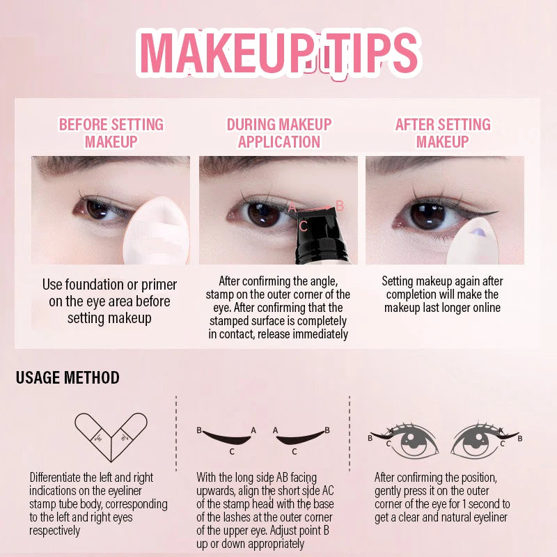 Rotating Eyeliner Stamp Pen Quick-drying Waterproof Eyeliner Liquid Long-lasting Black Brown Eyeliner Small Portable Eye Liner