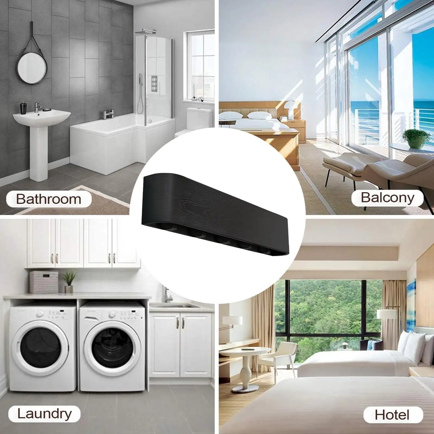 Wall-Mounted Coat Rack Wall Coat Hanger Rack with Folding Hooks No-Drill Organizer Wooden Clothing Hanger for Household Bag Keys