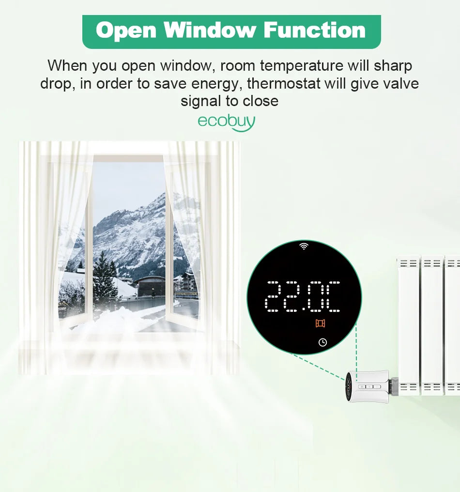 Tuya Thermostatic Radiator Valve Zigbee Thermostat Radiator Valve Tuya Zigbee Smart Home Wifi  Temperature Controller Alexa