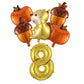 6Pcs Autumn Forest Animals Kids Birthday Party Decoration Squirrel Pine Cone Foil Balloon With 0-9 Number Ball Thanksgiving Gift