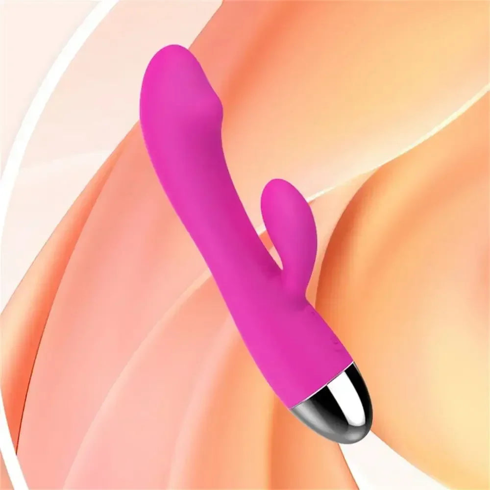 Dual-Headed Multi-Speed G-Spot Vibrator for Women, Body-Safe Silicone Clitoral and Vaginal Stimulator with Ergonomic Design
