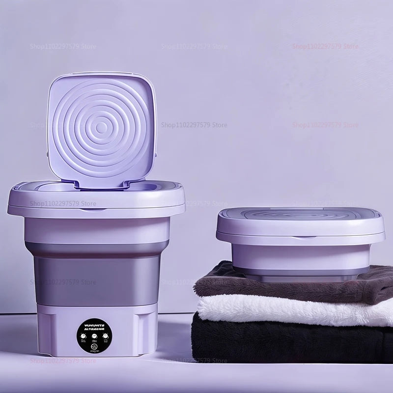 8L Portable Folding Washing Machine Compact Travel Clothes Socks Underwear Cleaner Washer for Home Camping Camping Trips
