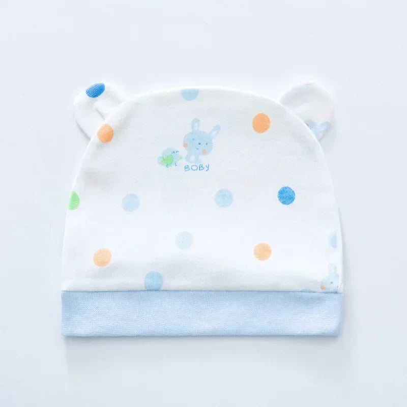 Newborn Cotton Soft Hat Baby Pure Cotton Cartoon Cap Infant 0-3 Months Windproof Spring Hat Kids Cap Newborn Accessories
