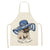 Cute Dog Pug Pattern Cotton Linen Sleeveless Chef Apron Kitchen Aprons Women Home Cooking Baking Waist Bib Pinafore 55x68cm